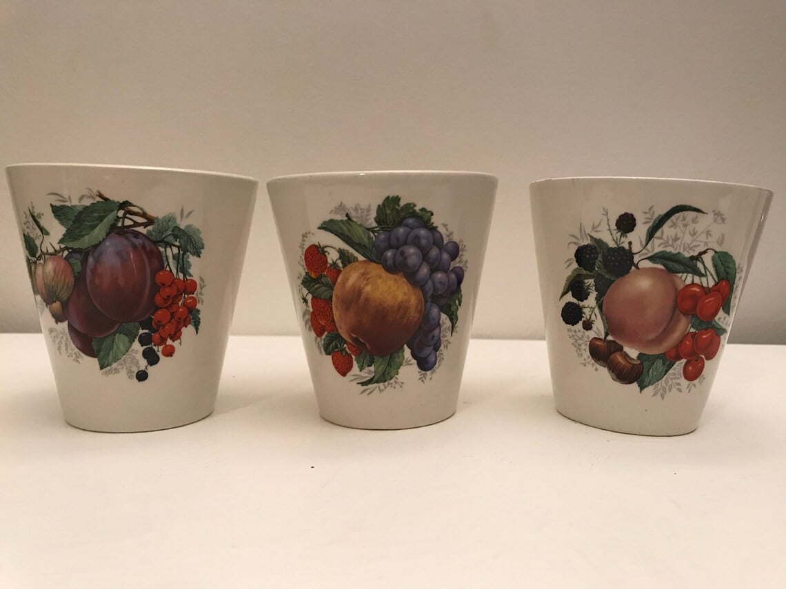 Vintage ceramique Juice kan + 6 bekers Boch Keramis La Louvière