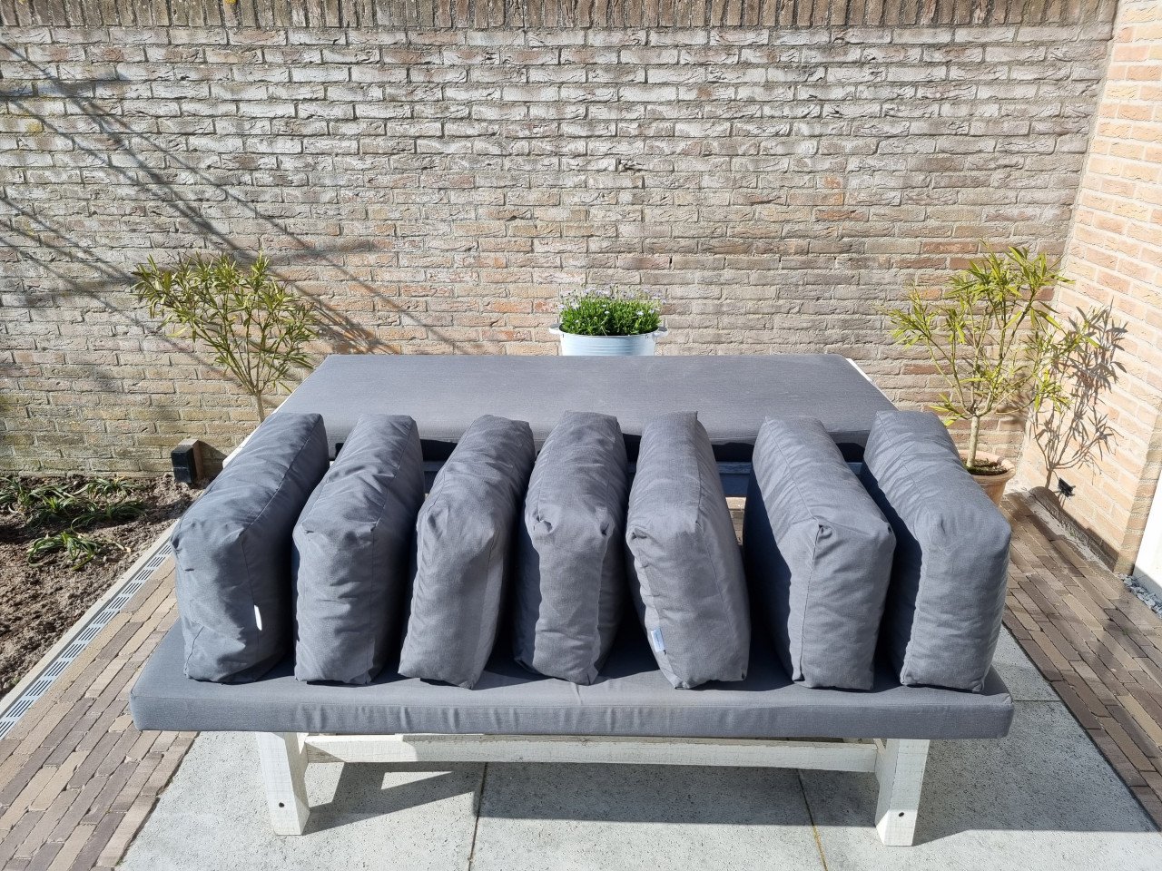 Loungebank zit- en rugkussens