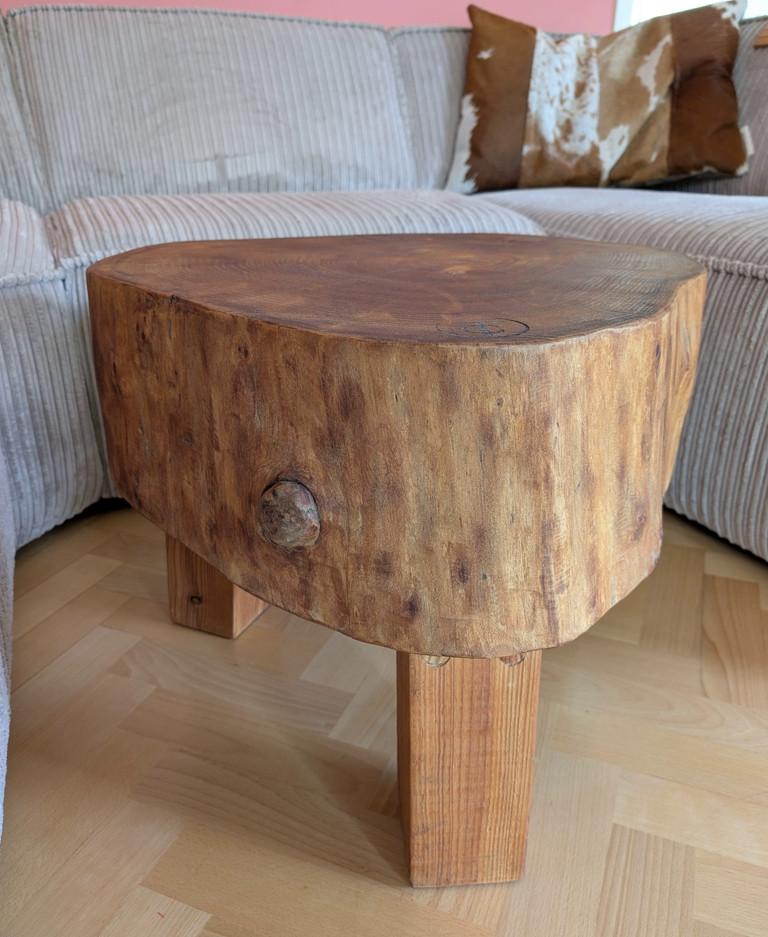 Massief houten boomstam (salon) tafel (Zwaar!)