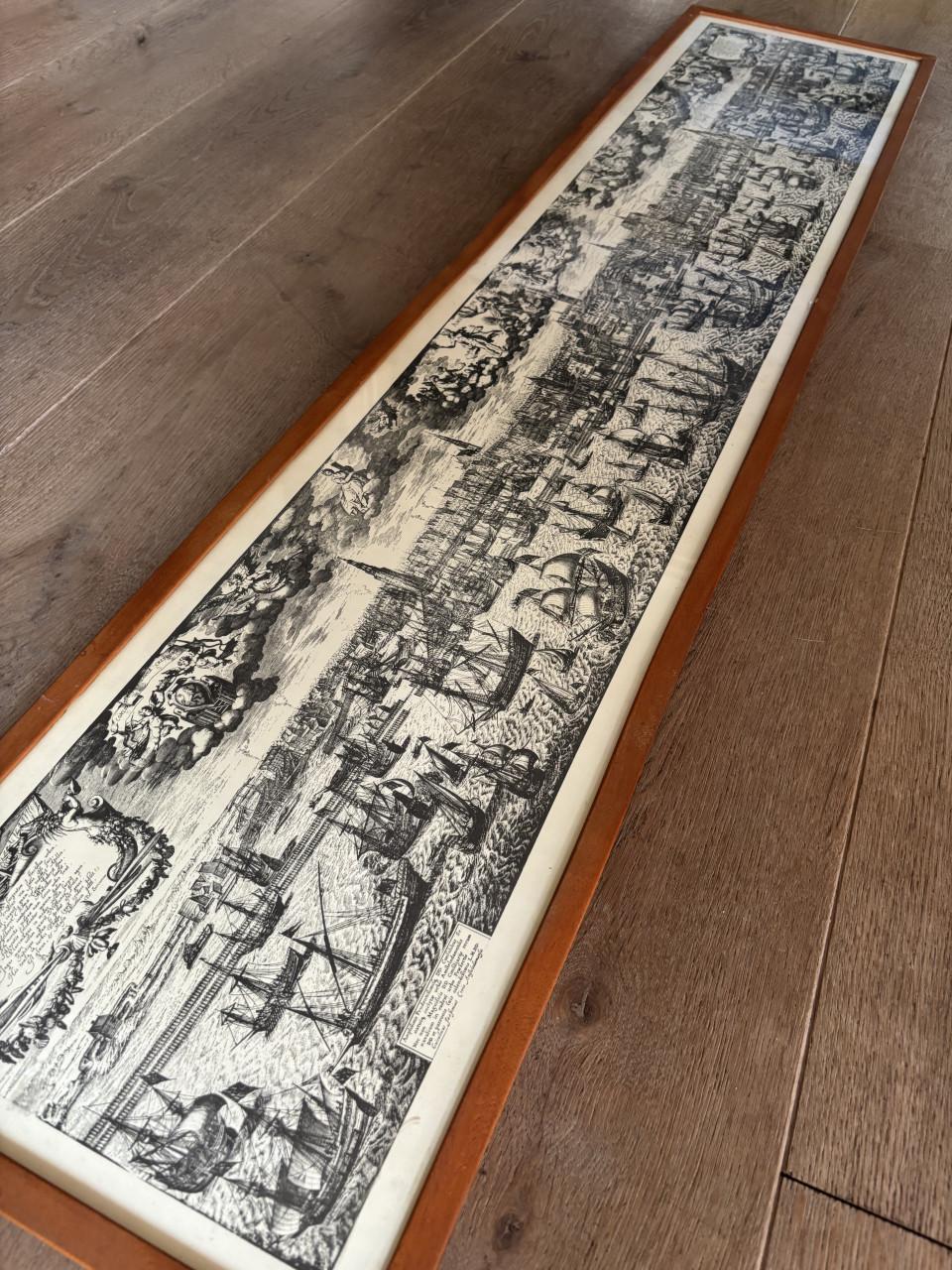 Historische gravure Amsterdams stadsgezicht 17e/18e eeuw