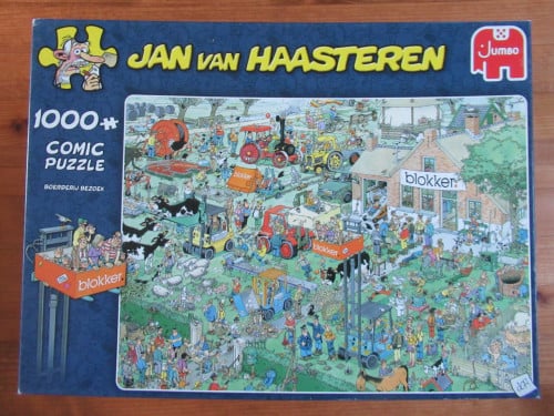 Volledige Jan van Haasteren puzzel 1000 stukjes, boerderij bezoek, zgan