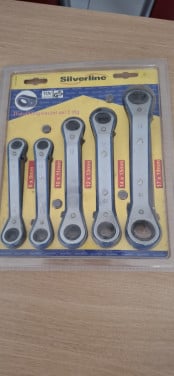 Silverline ratel/ringsleutelset, 8-19 mm