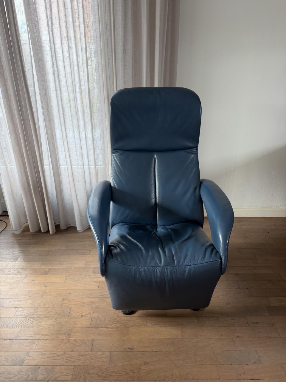 Jori Symphony relax fauteuil in blauw leer