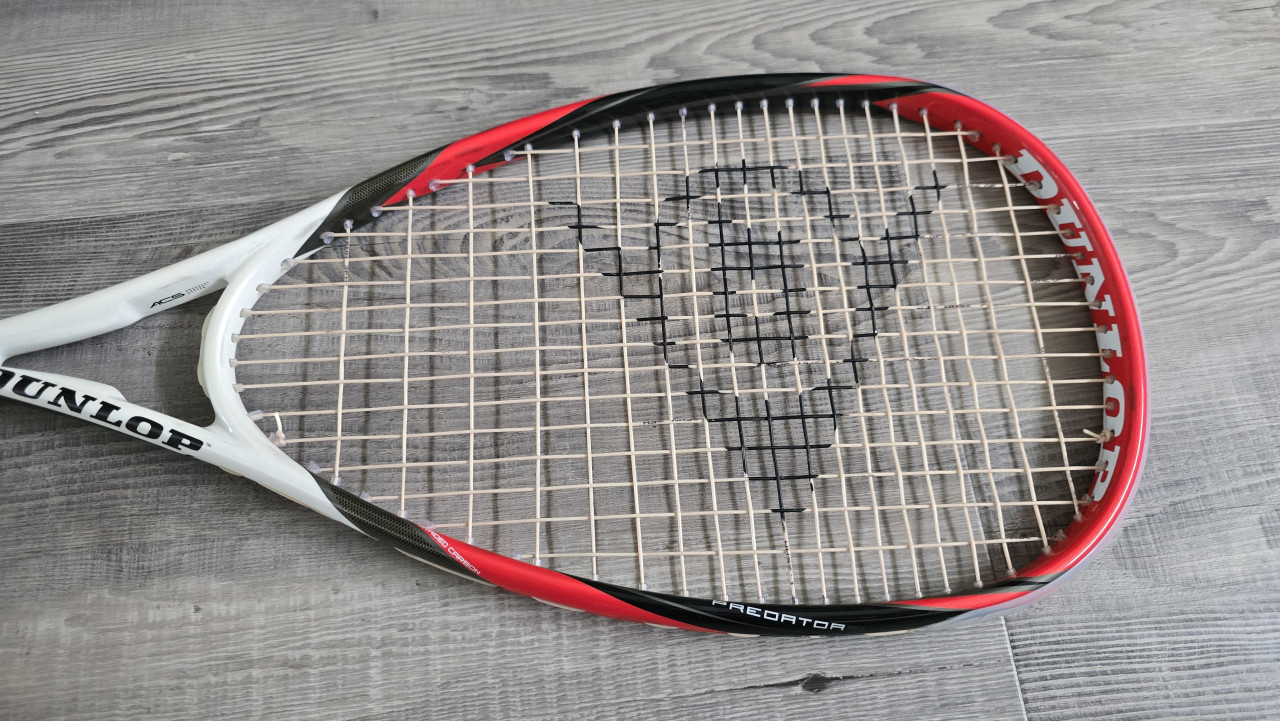 Dunlop Predator 50 Squashracket inclusief draaghoes