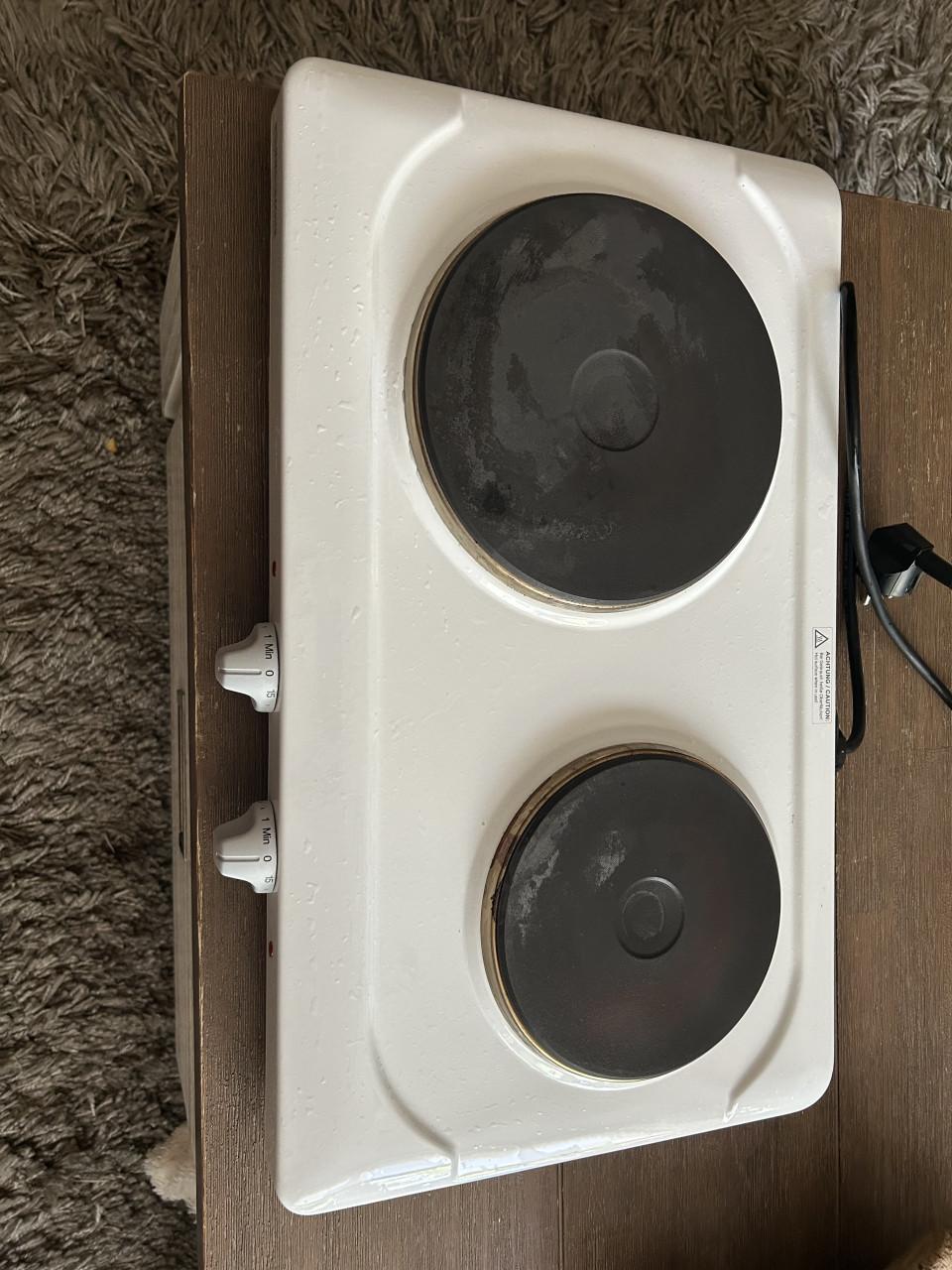 Elektrische kookplaat dubbel met timer (senioren kookplaat)