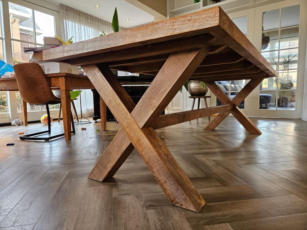 Teak eetkamertafel 250x100cm