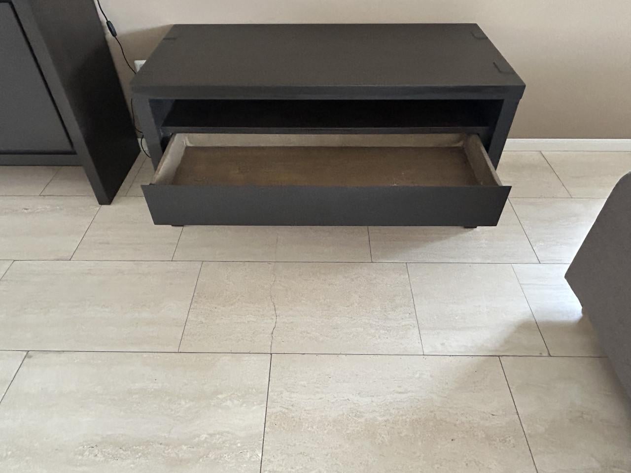 Zwart eiken TV/Audio meubel met lade