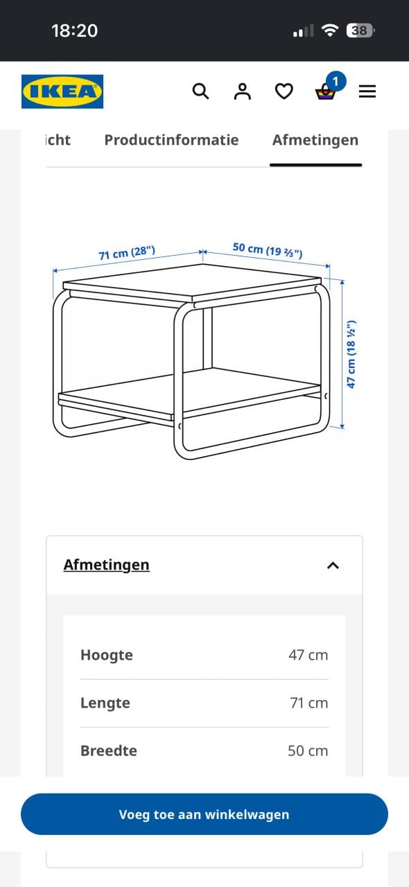 Ikea Baggboda salontafel / bijzettafel