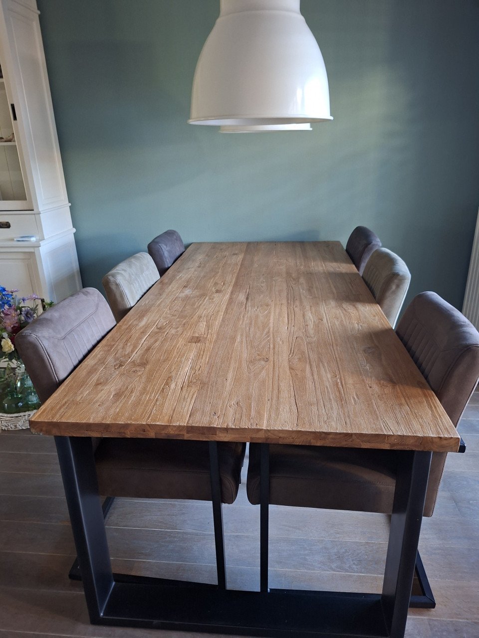 Eettafel 220/100 teakhouten blad