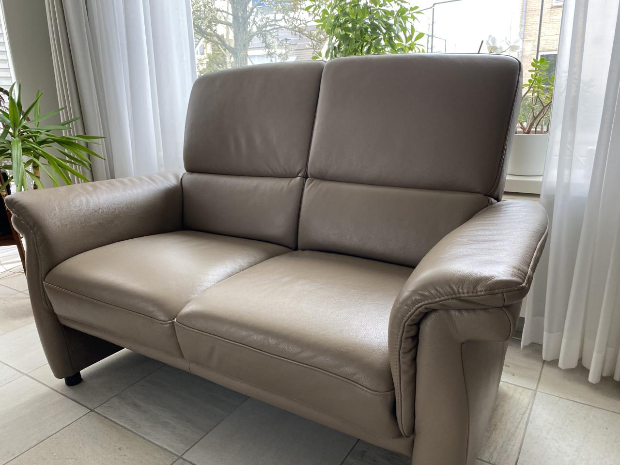 Prachtig leren beige bankstel