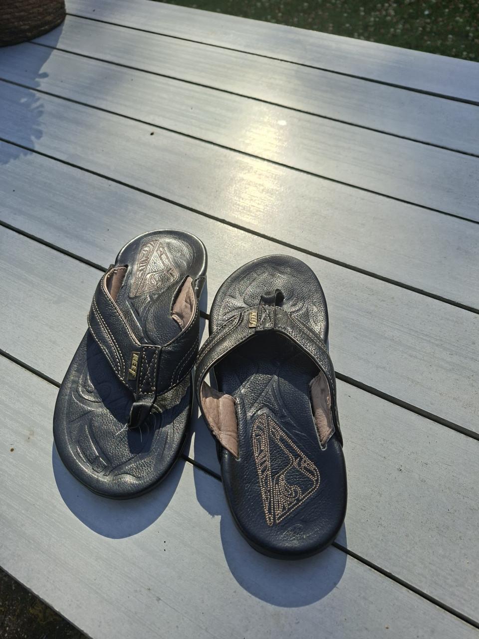 Nieuwe leren Reef heren slippers maat 40