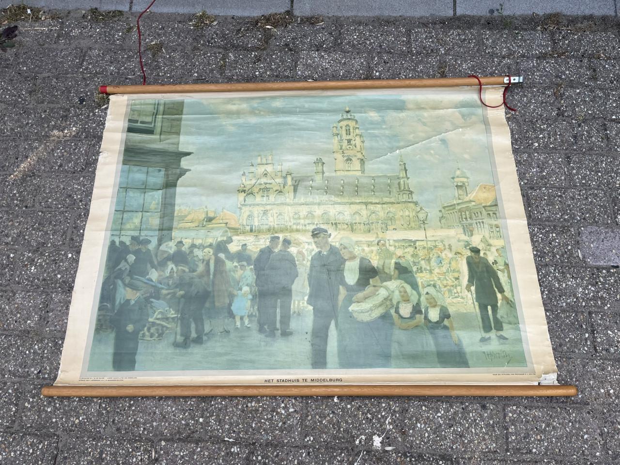 Schoolplaat Het stadhuis te Middelburg