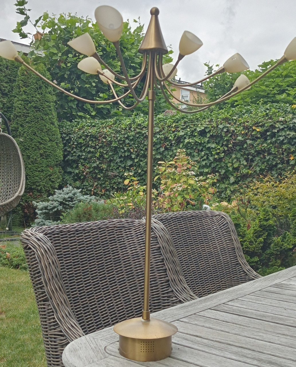 10 lichts, luxe hanglamp/ plafondlamp. koper/brons kleurig