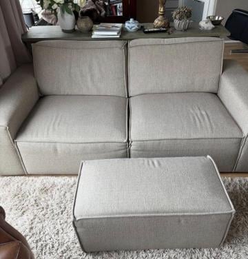 Modulaire bank met poef James Karwei Taupe
