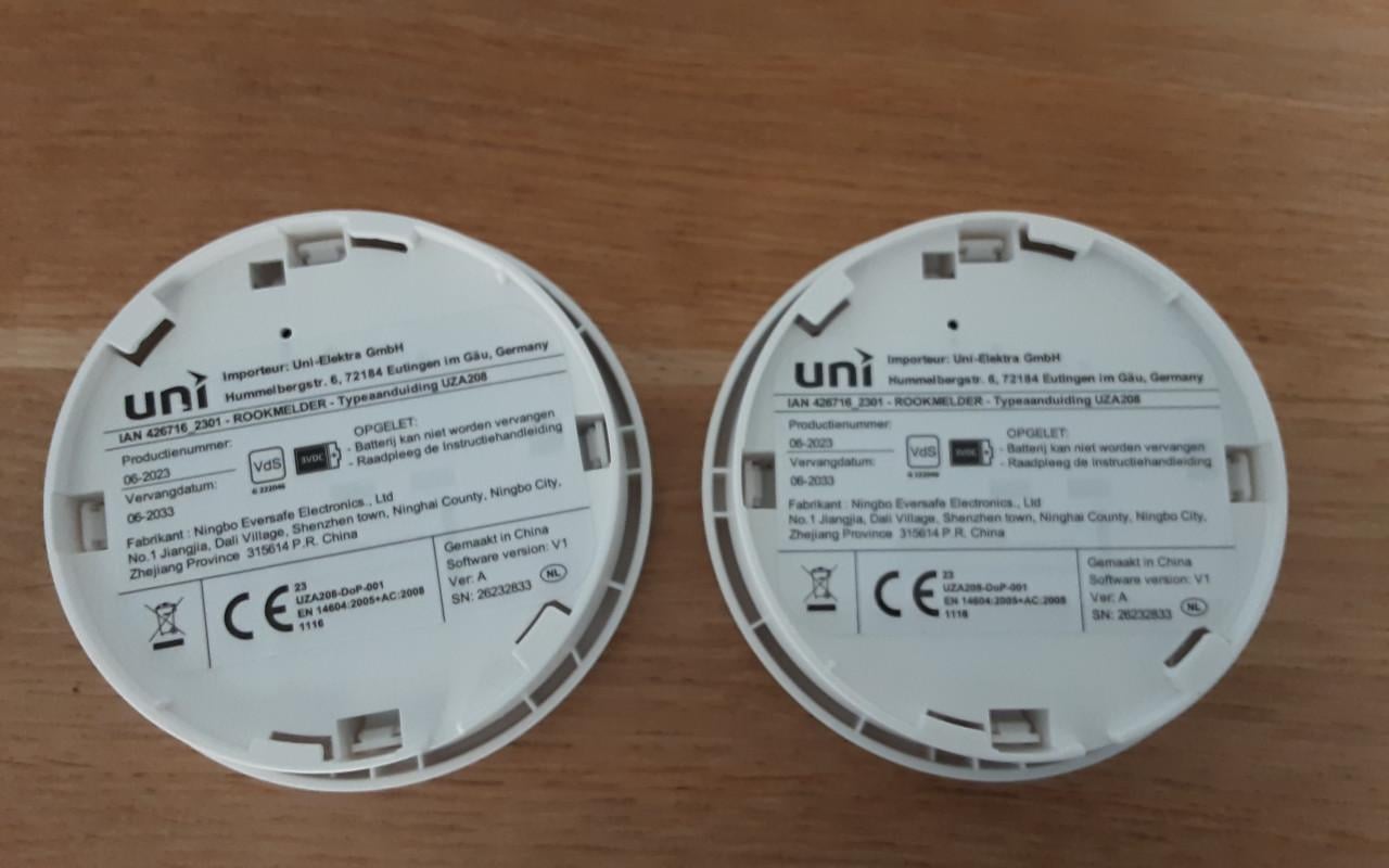 2 nieuwe rookmelders