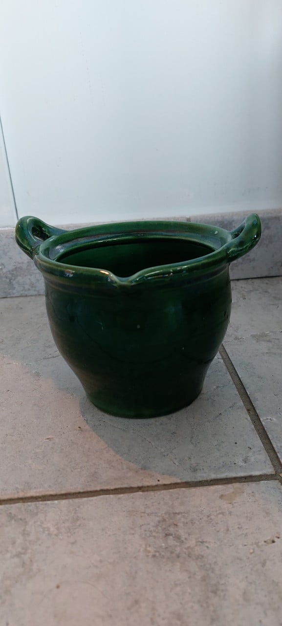 Decoratie twee groene vazen en potje