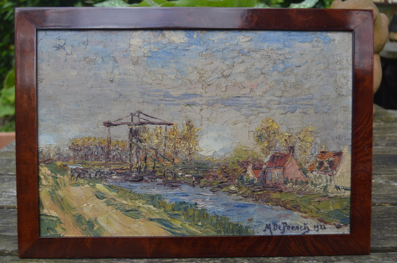Kleine olieverf M. de Poerck 1922