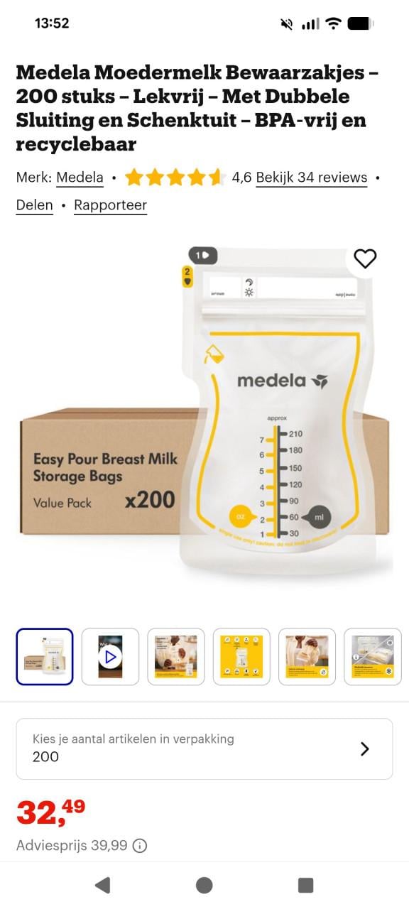 Borstvoeding opbergzakjes Medela & Vulpesgoods