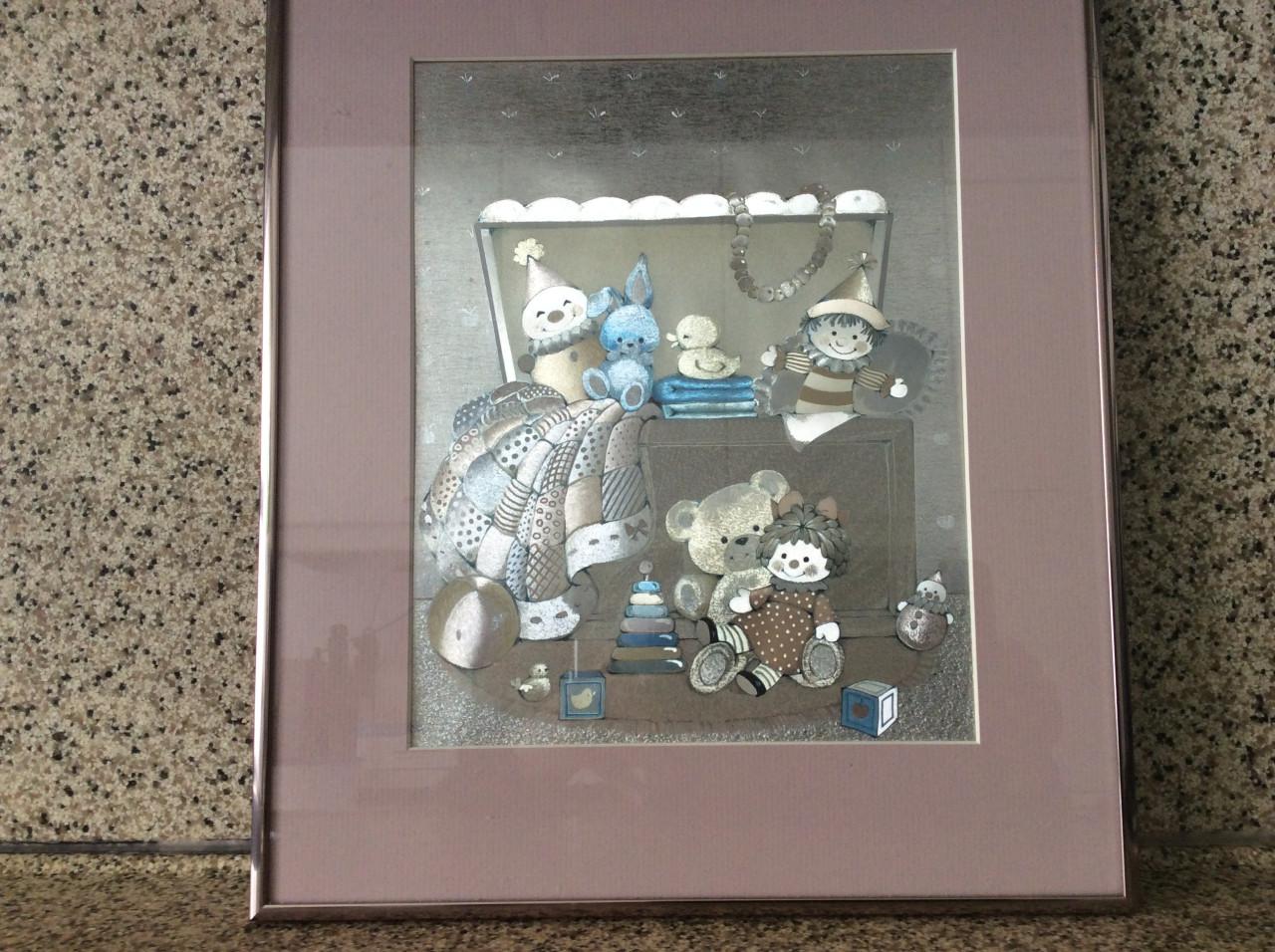 Een leuke afbeelding in roze passe-partout en mooi lijstje.