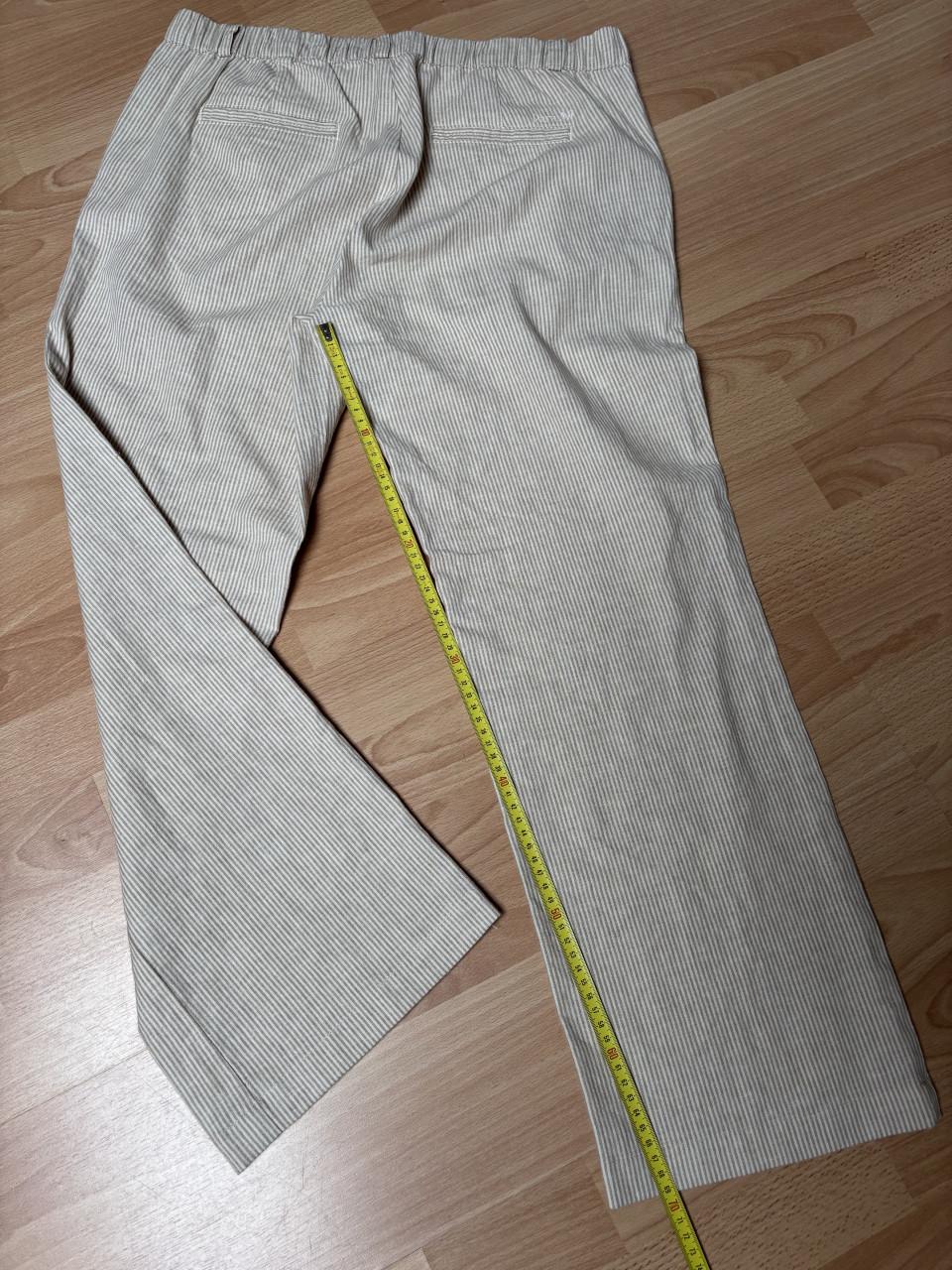 Parami wide fit beige streep maat 40 linnen & katoen