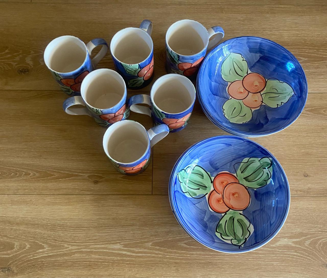 Mokken en borden 🧡💙🌸🌸