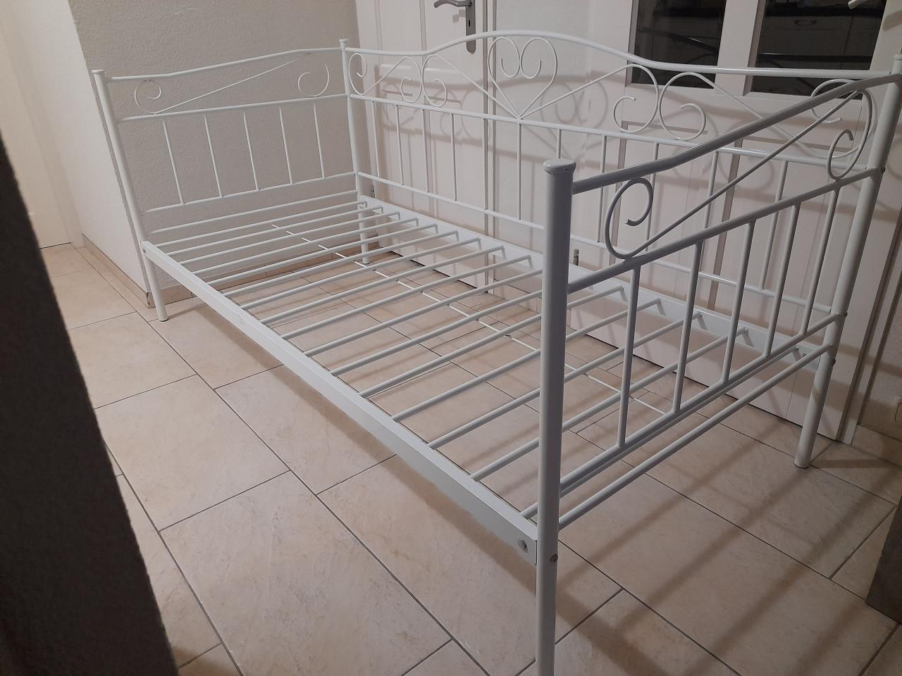 Wit metalen 1 Persoons bed