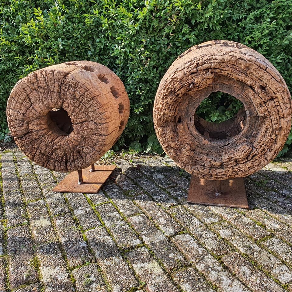 SCHITTERENDE DECORATIE 3D SCHILDERIJEN METAAL OLD WOOD STOER EN SOBER