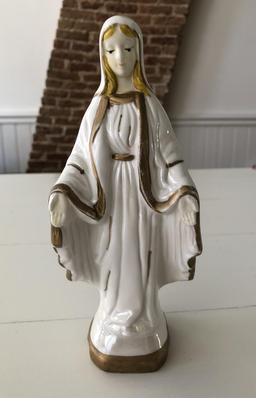 Lief brocante porseleinen heilig Maria beeldje