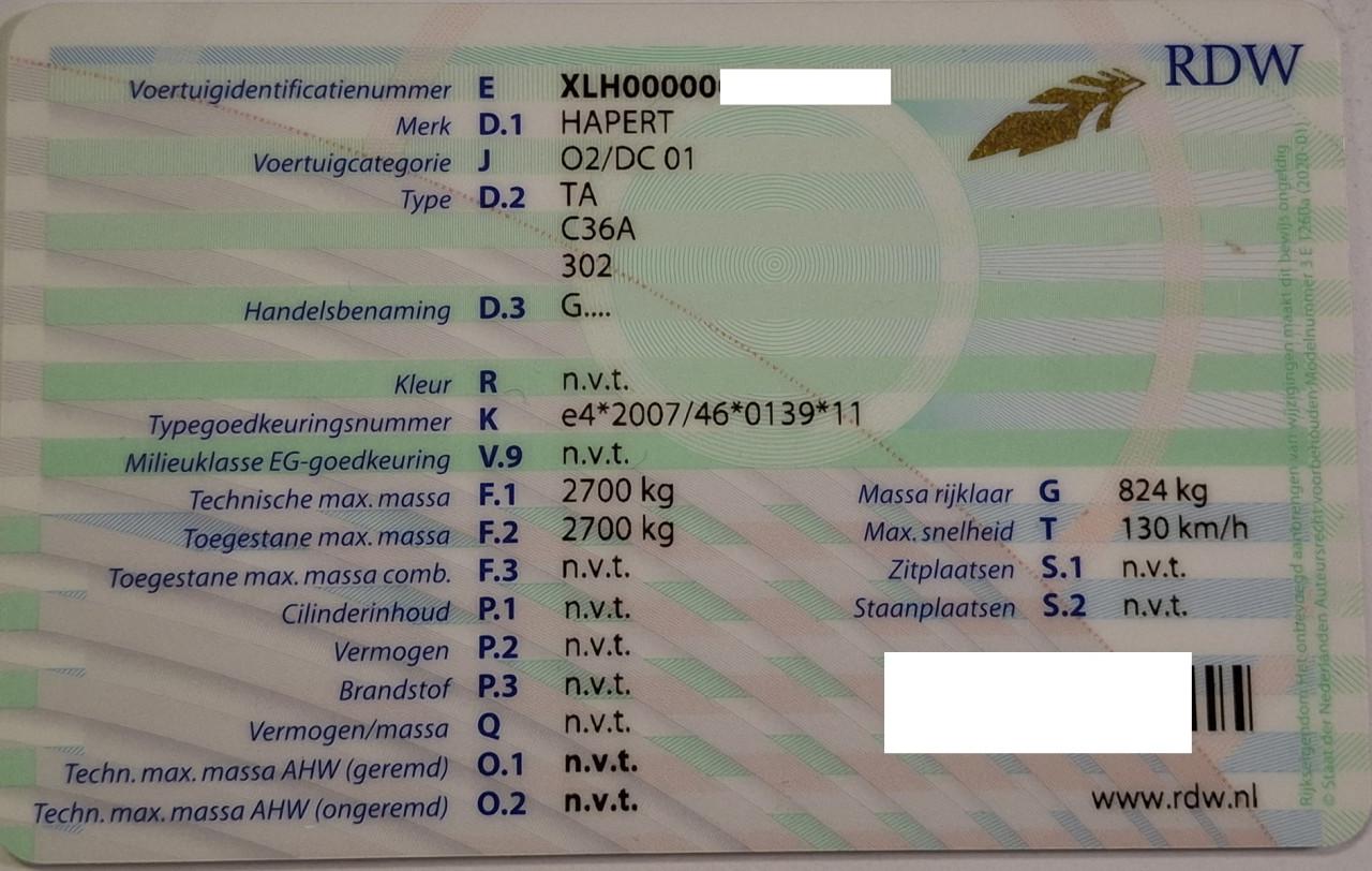 Te koop Hapert kantelbare transporter 2700Kg 400*200