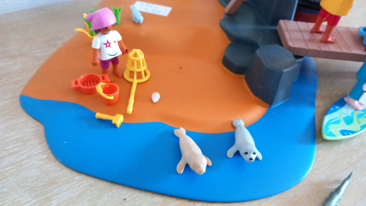 Playmobil strand met strandwacht, zeehondjes enz set 3664