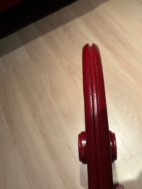 4x los houten spinnenwiel, verschillende kleur