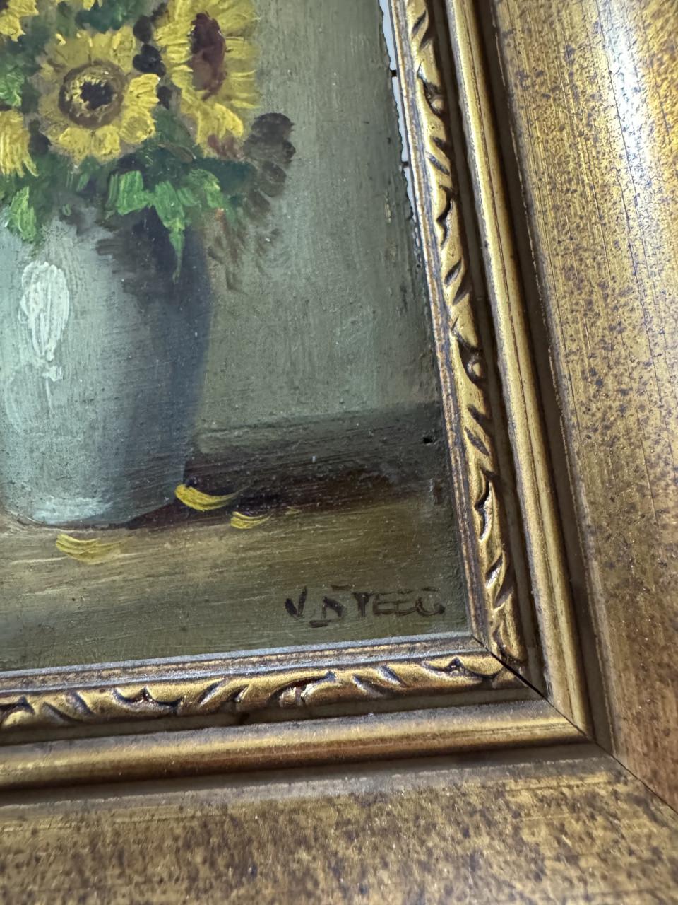 Schilderij zonnebloemen inclusief lijst te koop