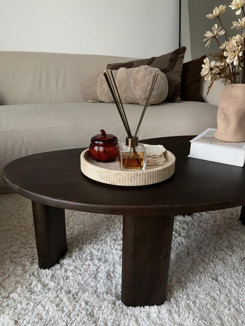 Bruine walnoot salontafel