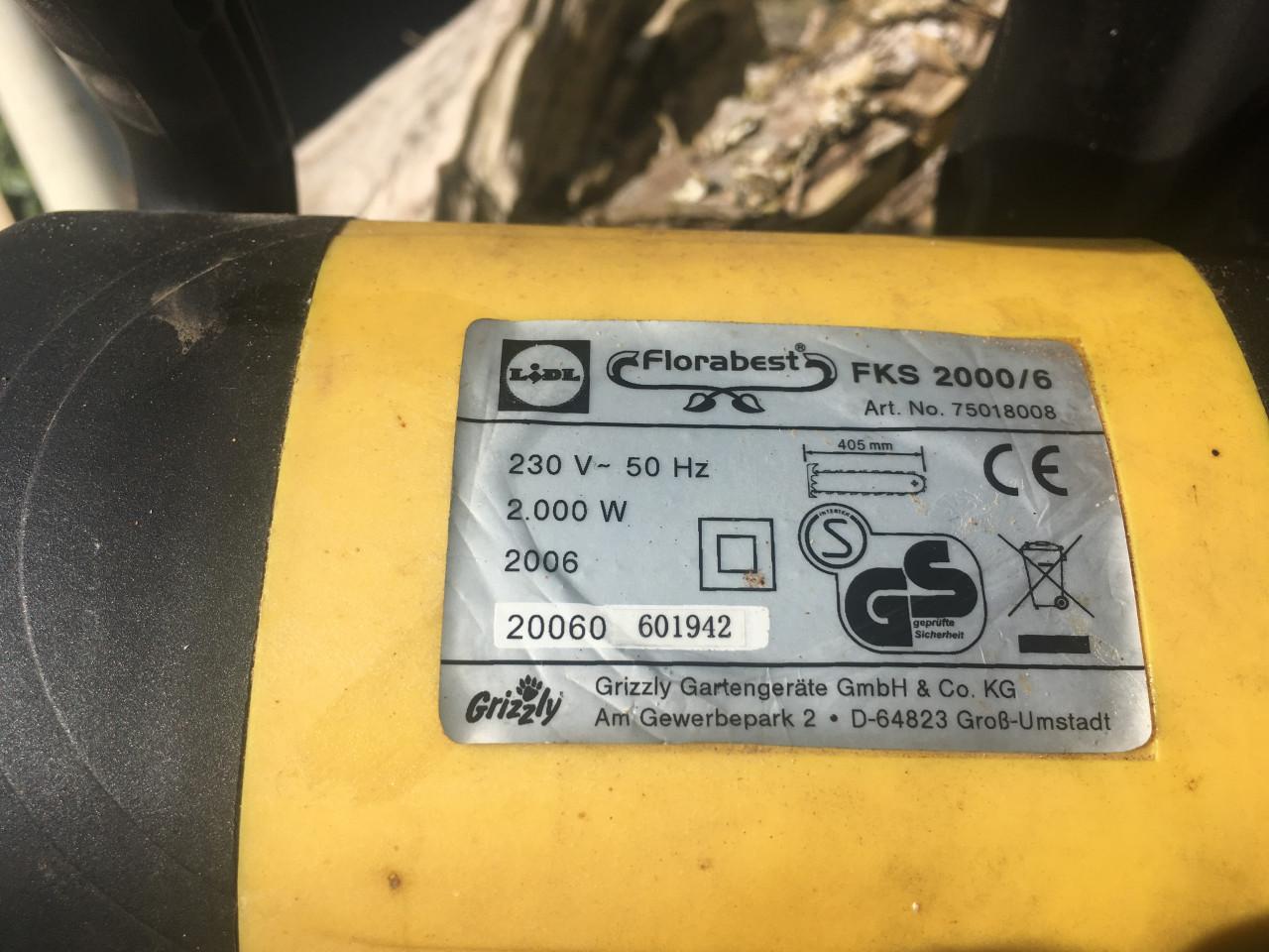 Elektrische kettingzaag florabest fks 2000/6 zaagblad 40 cm