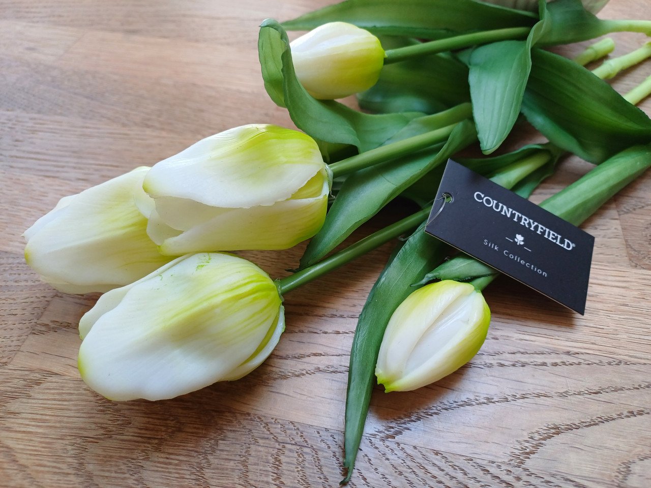 NIEUW: COUNTRYFIELD TULPENVAAS + 5 zijden, witte TULPEN !!!