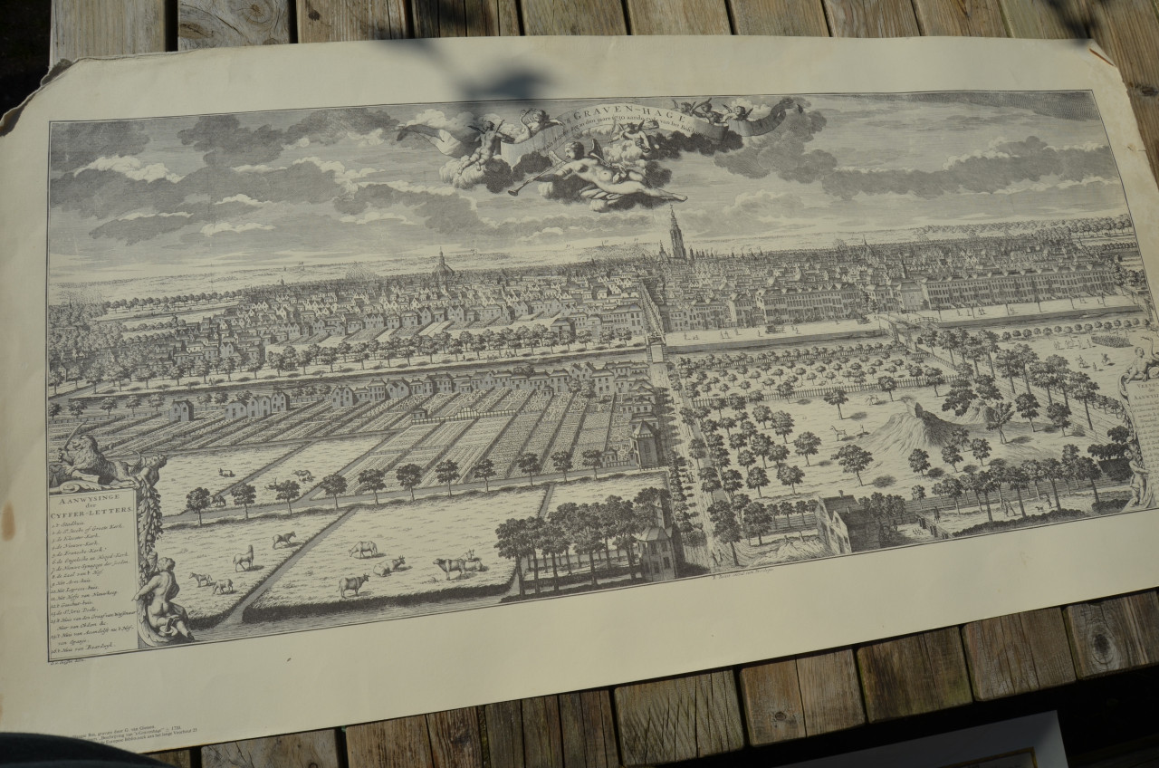 Grote dressoirprent Den Haag 105 x 55 cm