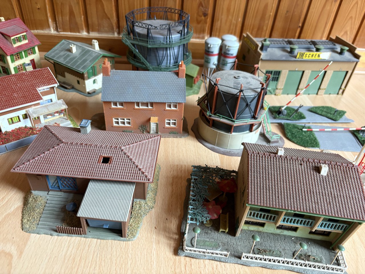 Set huisjes voor de modelspoorbaan H0 set blauw