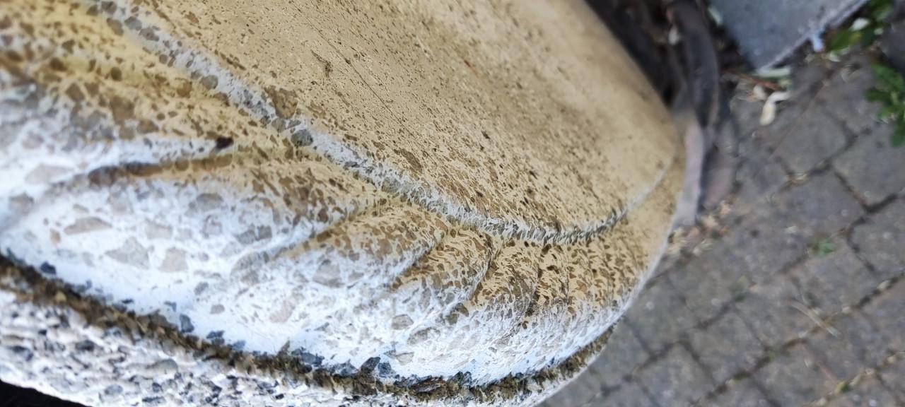 Betonnen tuintafelblad, ovaal, zwaar gewapend beton, geen breuk