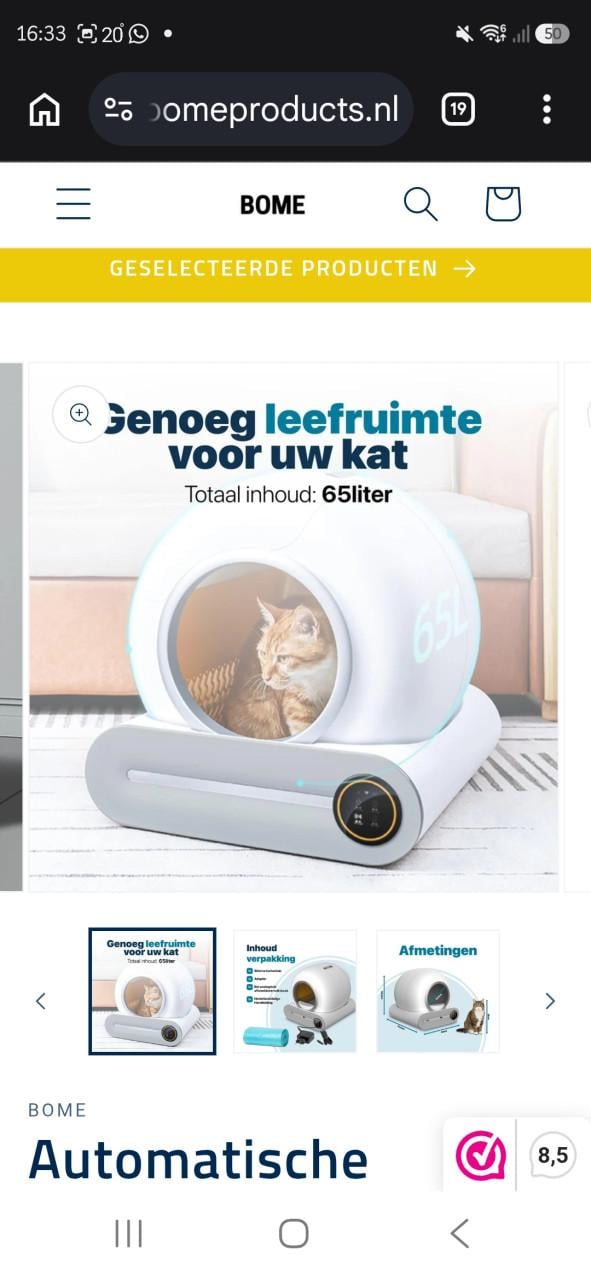 Bome elektrische kattenbak