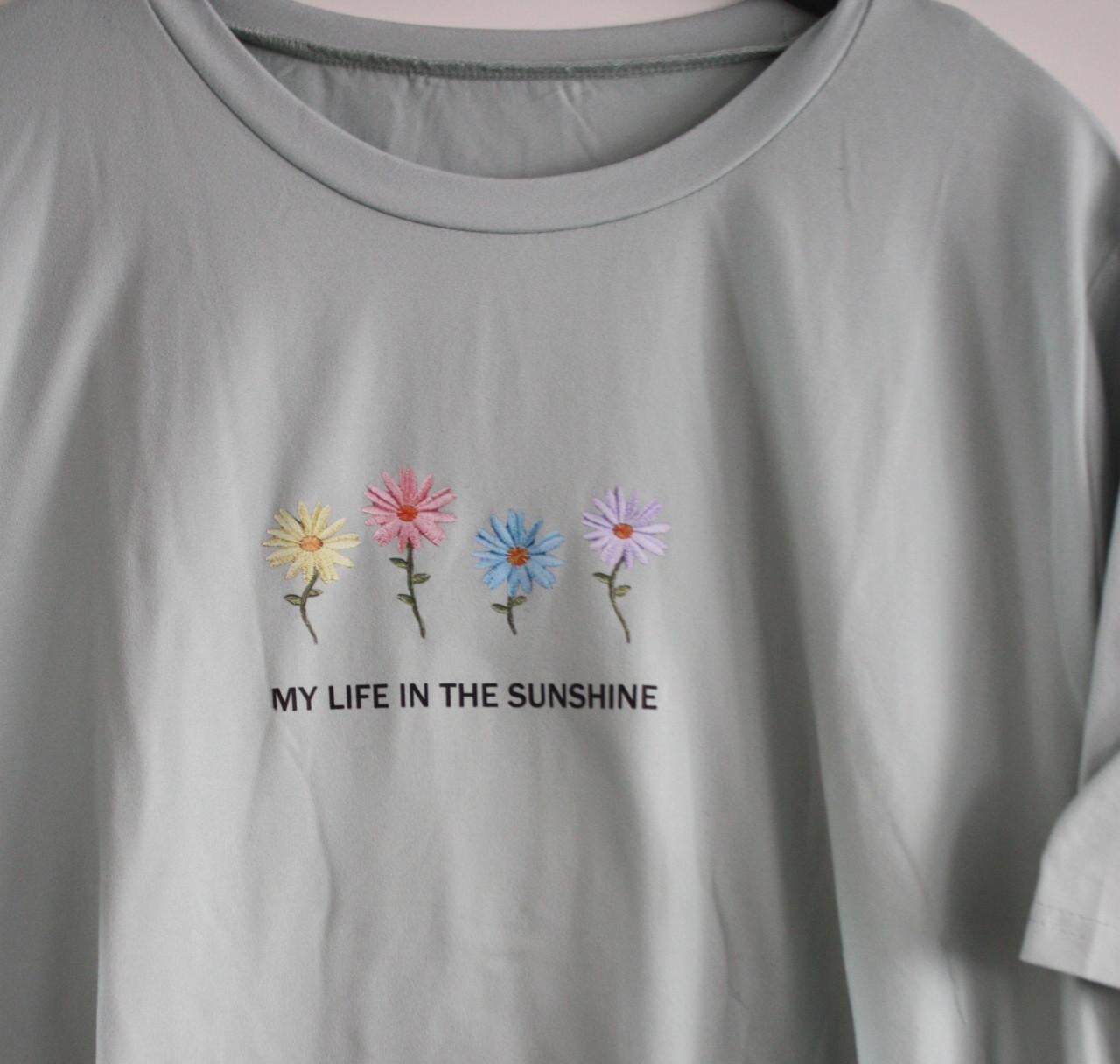 Groen shirt met bloemen print maat 1xl