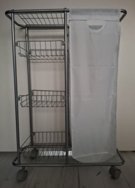 Wenko - Multifunctionele Trolley Grijs Metaal Afneembare Tas