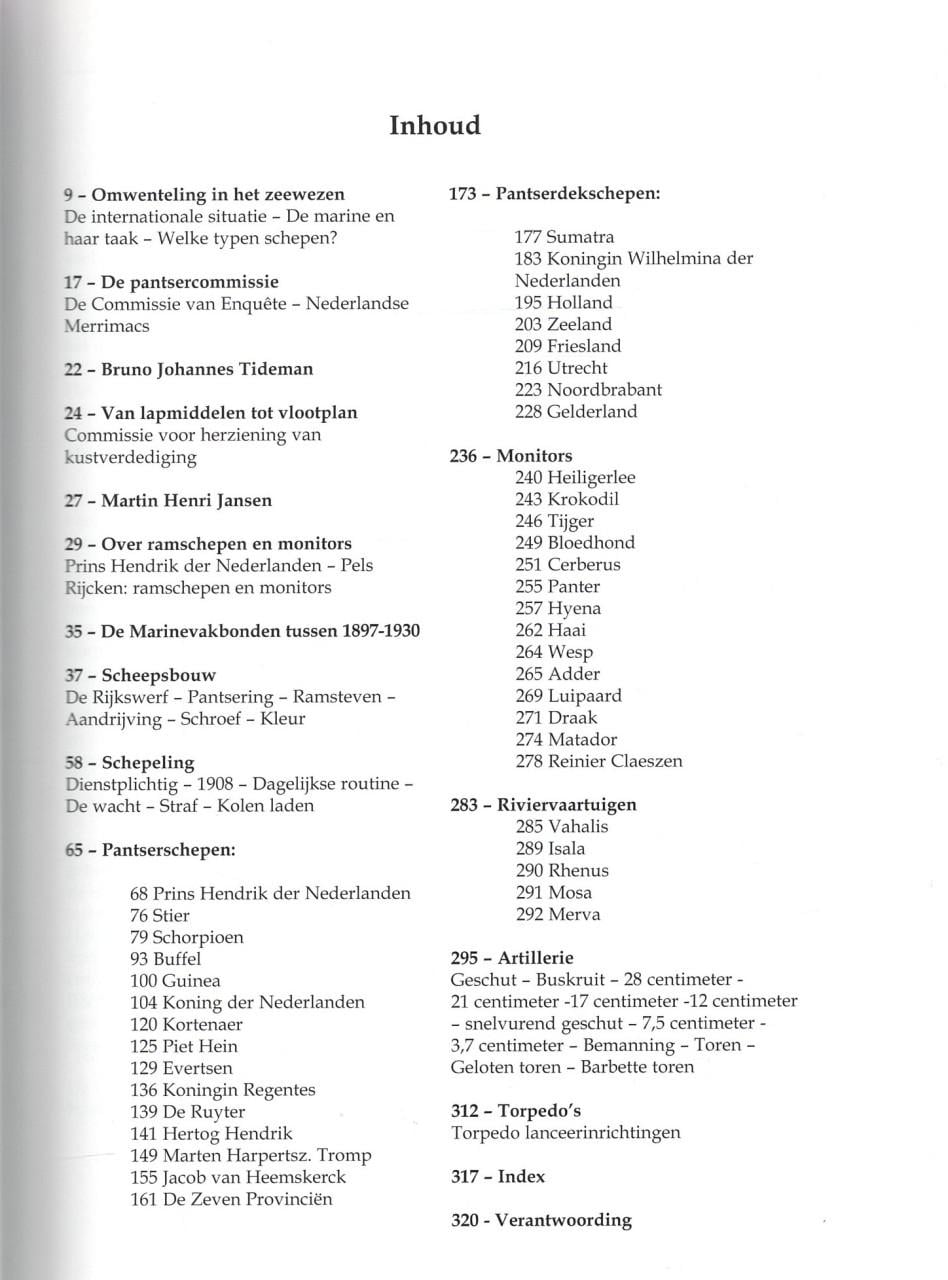 De Nederlandse Zeemacht. Pantserschepen Pantserdekschepen Monitors