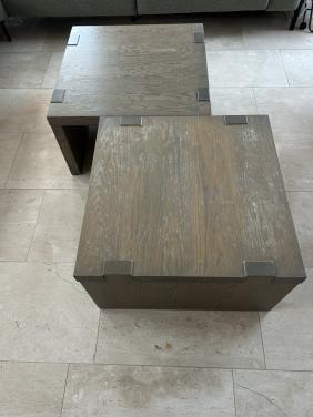 2 stevige, zware salontafels - gebruikt