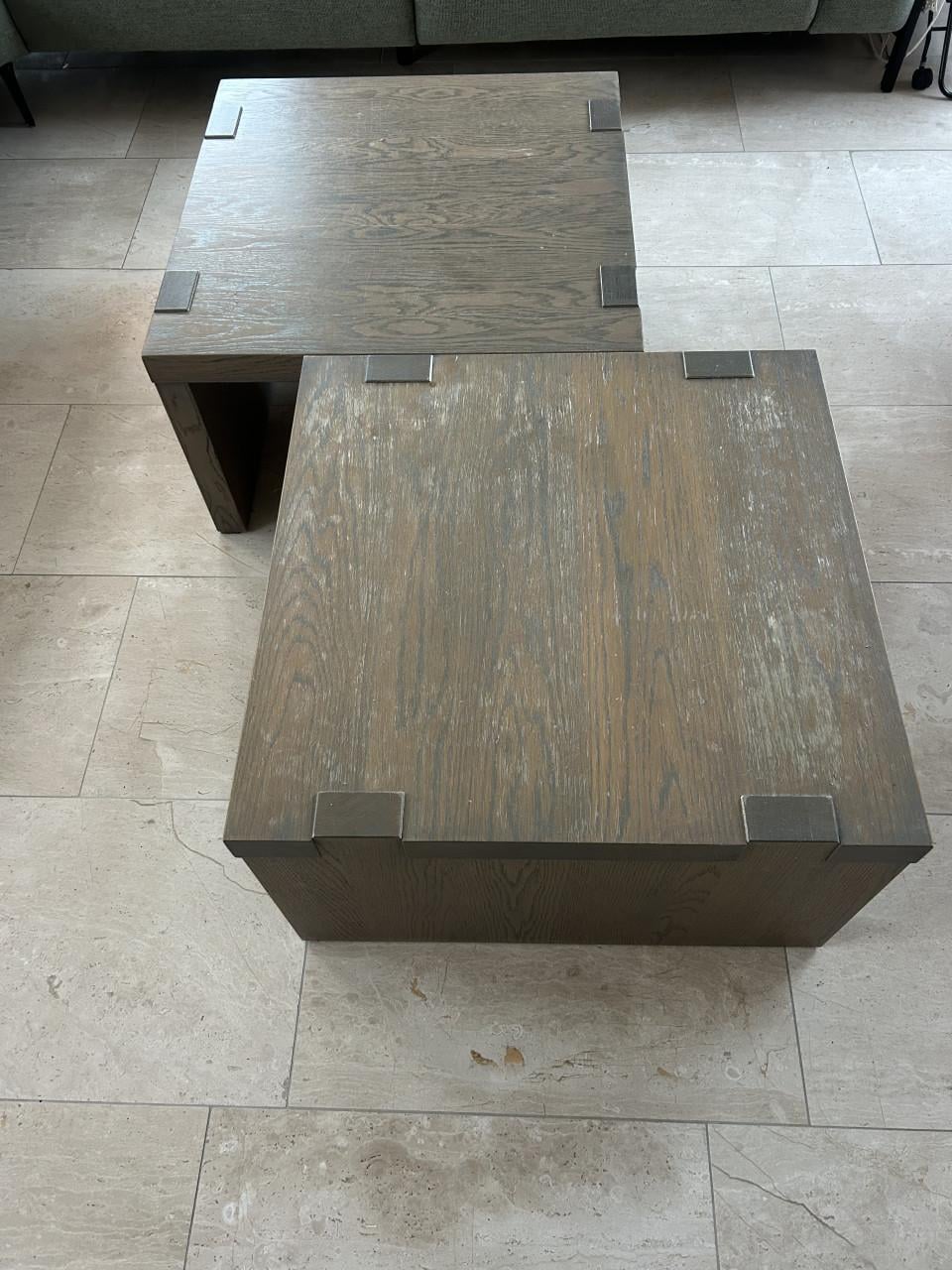 2 stevige, zware salontafels - gebruikt