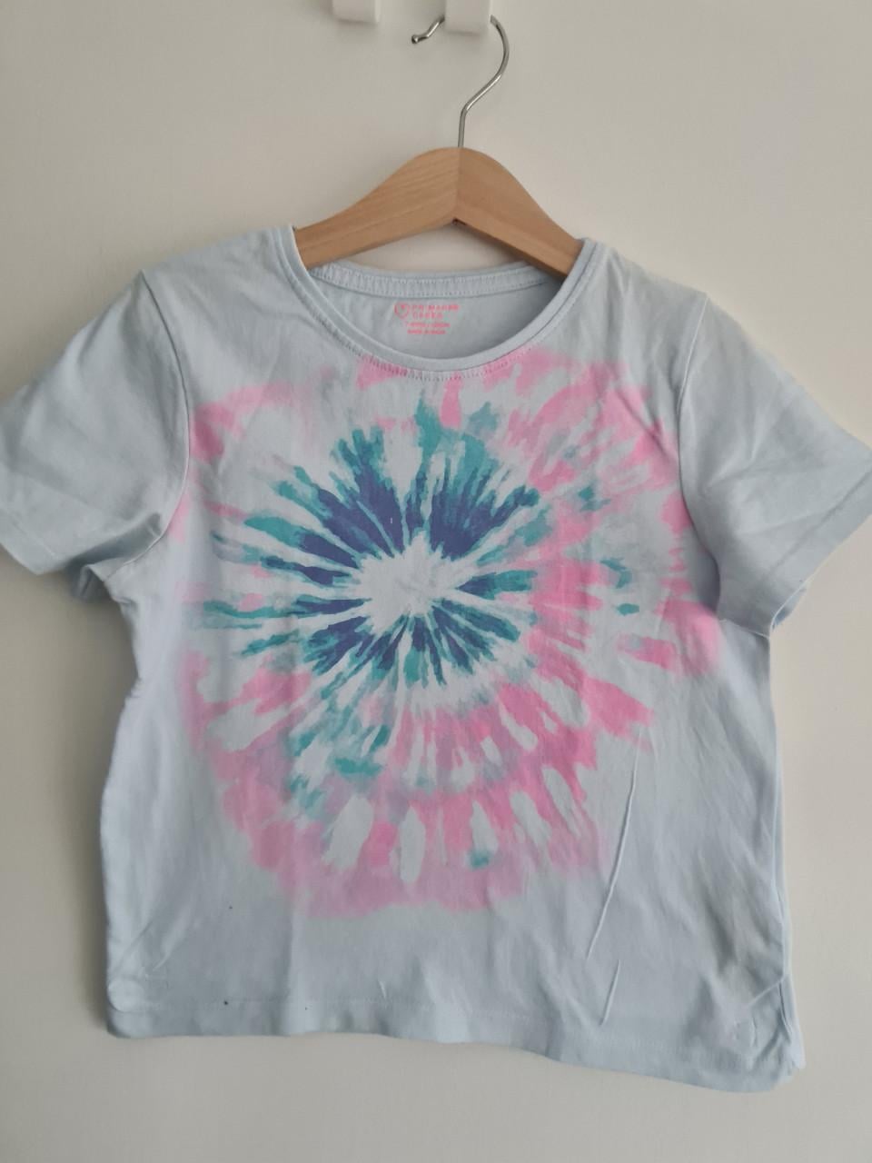 Lichtblauw met roze shirt van Primark Maat 128