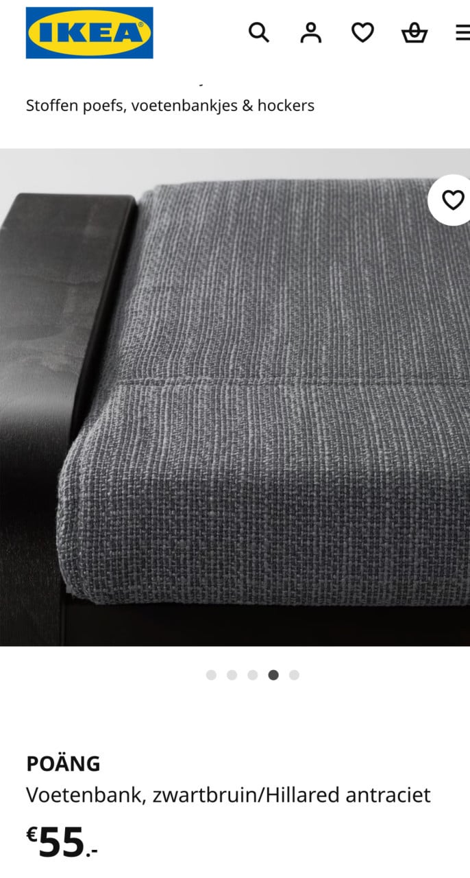 ZETEL POÄNG ANTRACIET 2x IKEA zetel antraciet met voetenbank