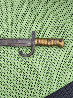 Antieke Sabel /bajonet 70 cm bronze handvat