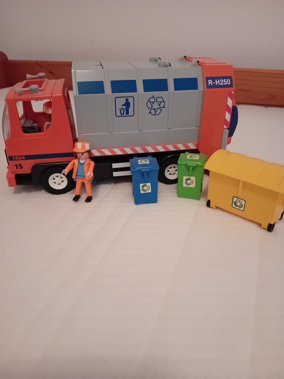 Playmobil.vuilniswagen en ladderwagen