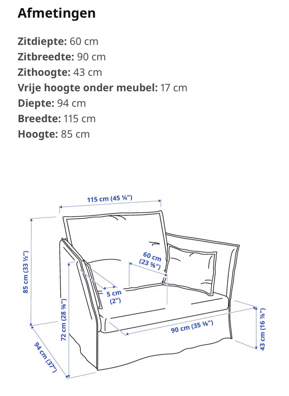Fauteuil 1,5 zits Backsälen IKEA.