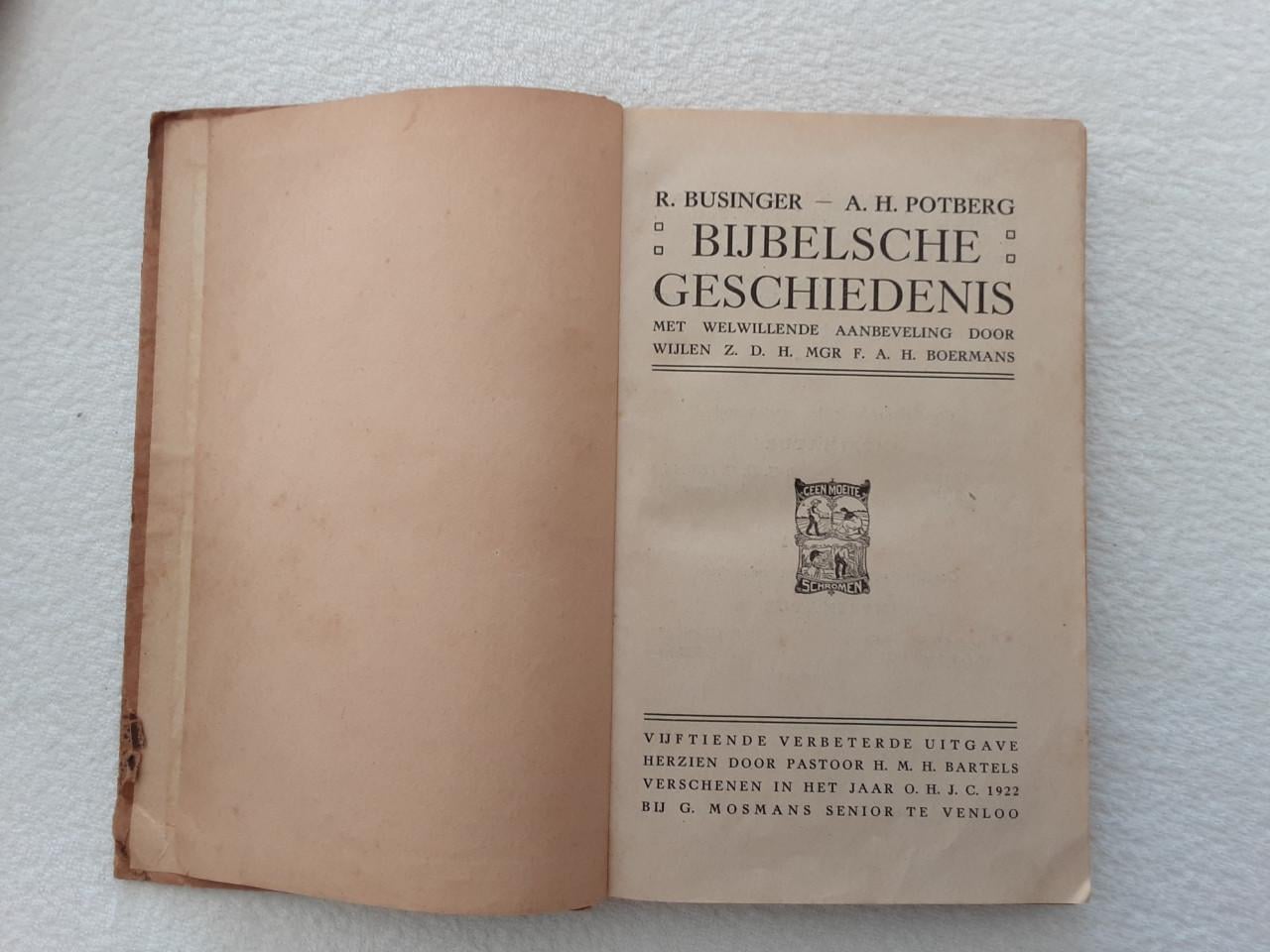 Vintage boeken: Bijbelse Geschiedenis uitgave 1922